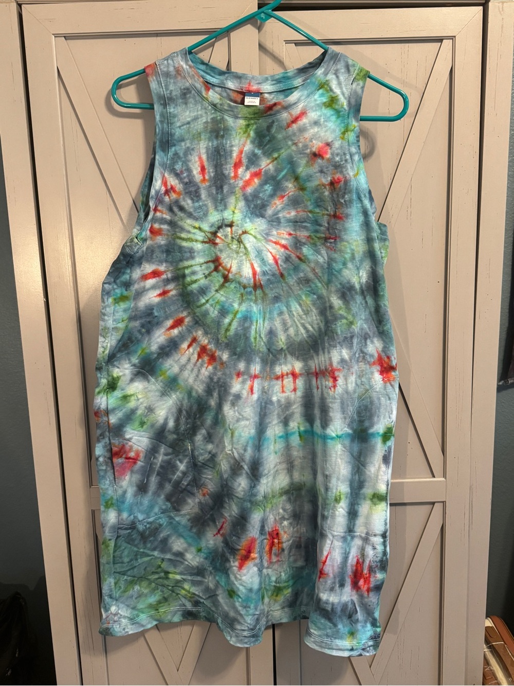 Handmade tie dyed dress (with pockets)